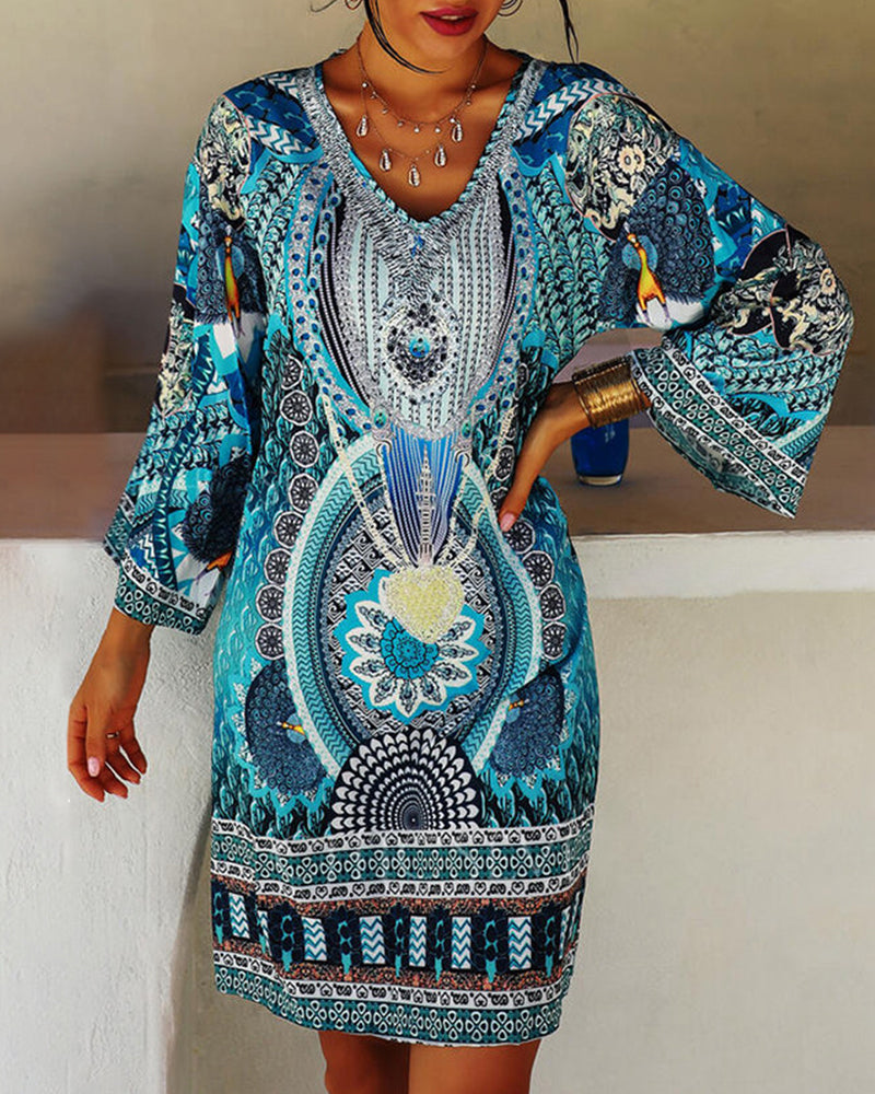 Layla™ - Vibrant Bohemian Print Dress