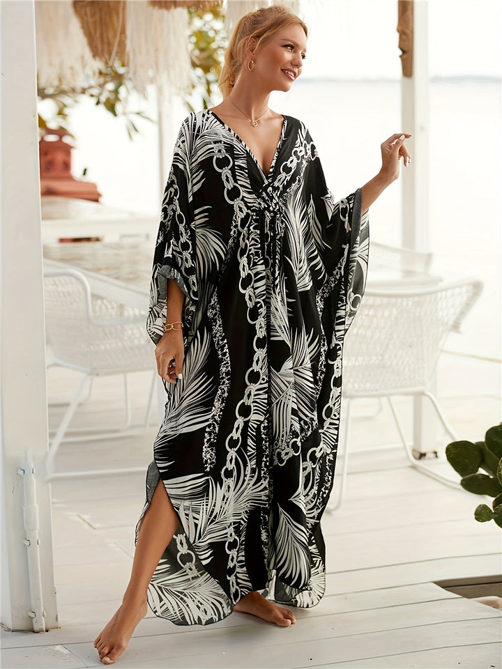 Sienna™ - Luxe Chain Print Kaftan Dress