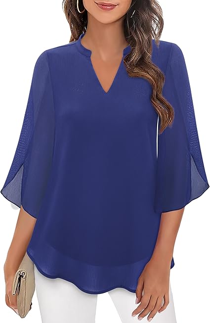 Camille™ - Double Layered Chiffon Blouse