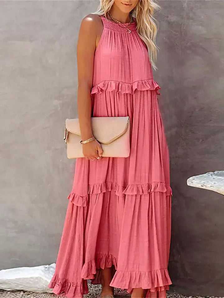 Emilia™ - Halter Ruffle Maxi Dress