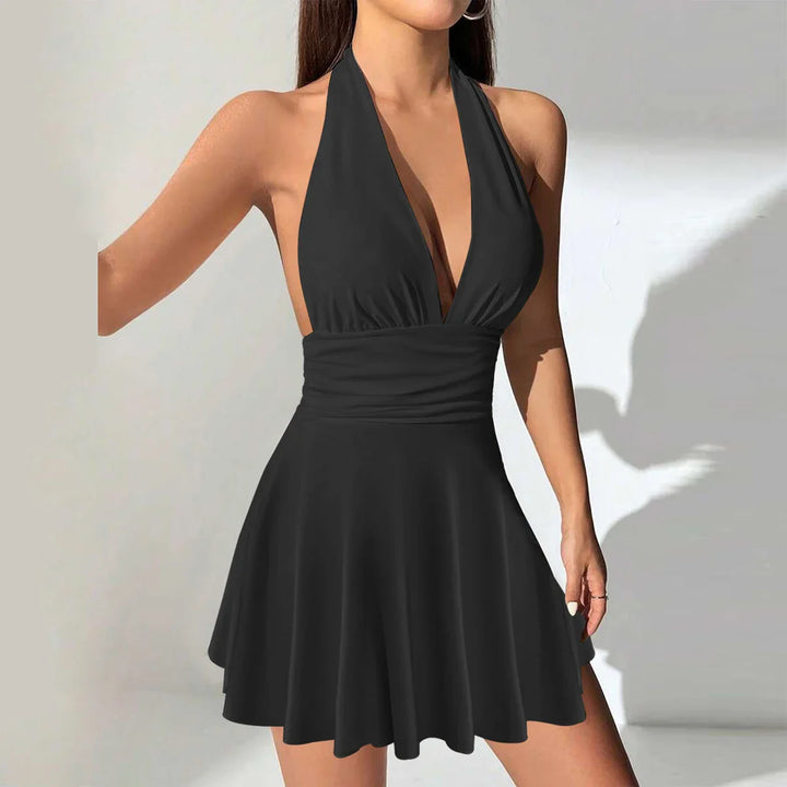 Clarissa™ Backless Pleated Mini Dress