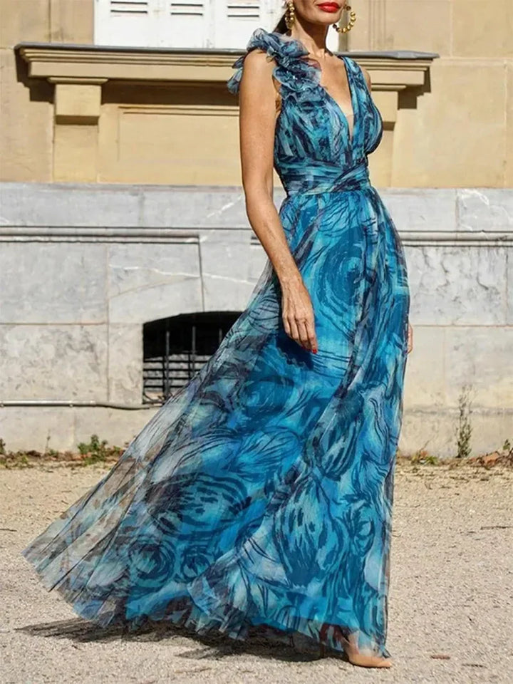 Léna™ | Peacock Blue Maxi Dress