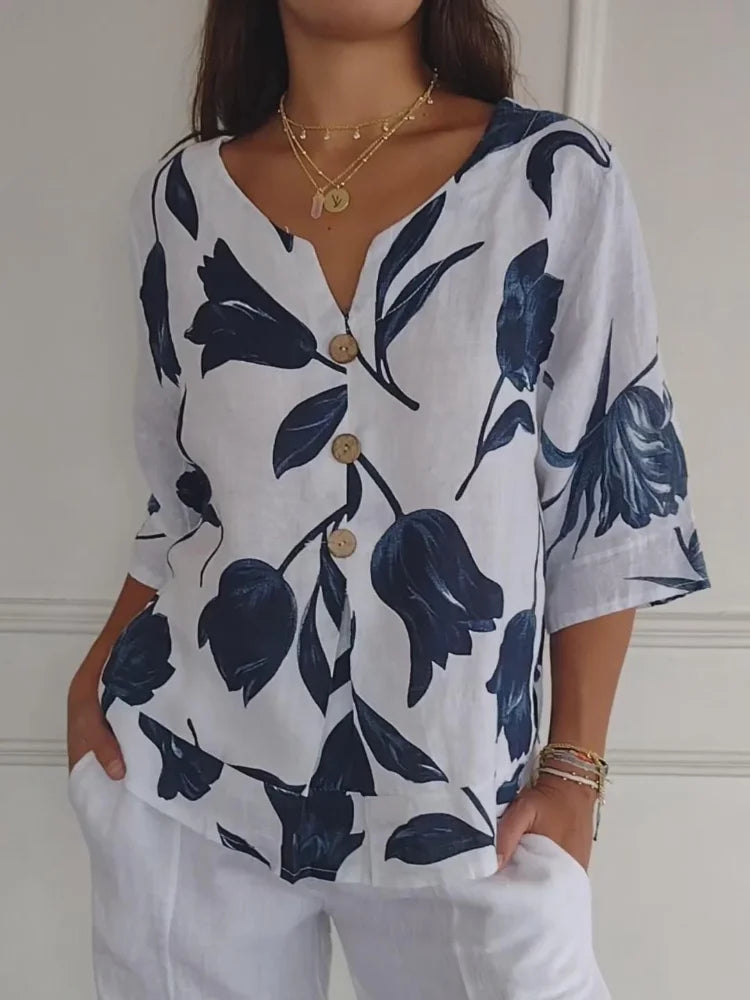 Romy™ | Printed V-neck Tunic Top