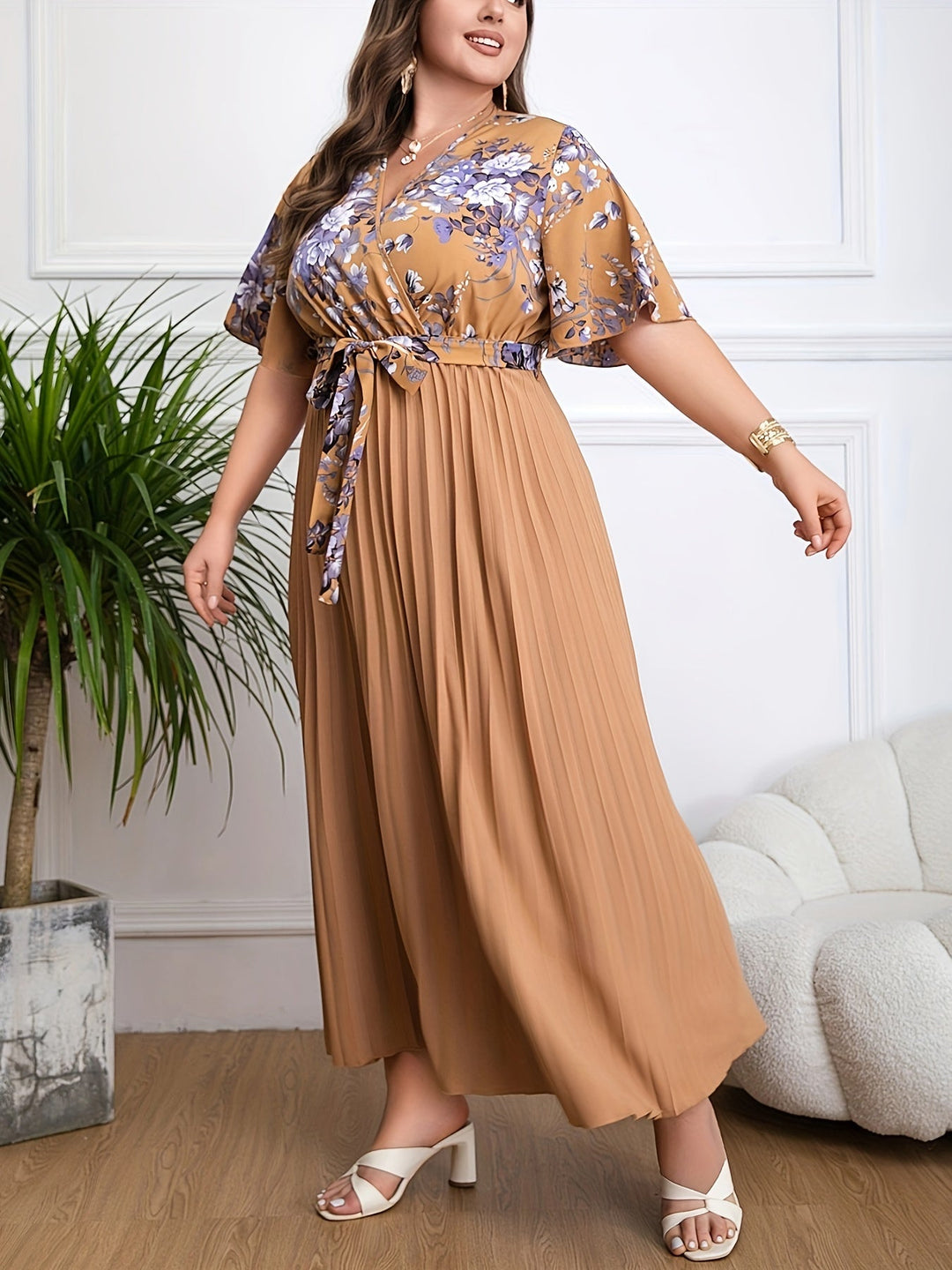 Fleur | Plus size belted dress