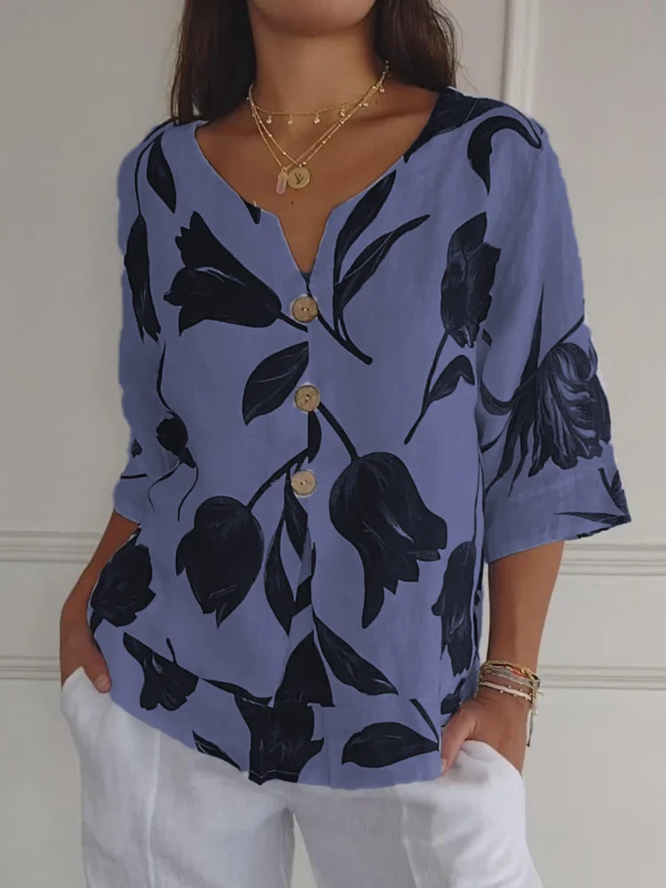 Romy™ | Printed V-neck Tunic Top