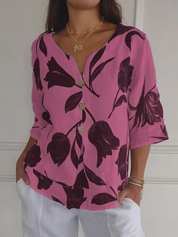 Romy™ | Printed V-neck Tunic Top